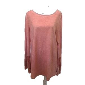 Soft Surroundings Size L Genius  Shirt with embroidered bell sleeves